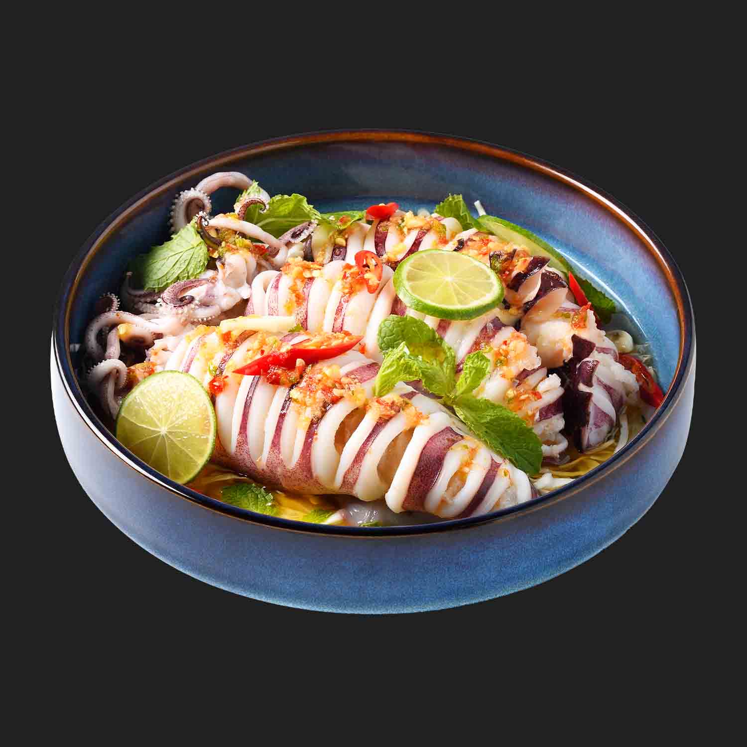 ปลาหมึกไข่นึ่งมะนาว